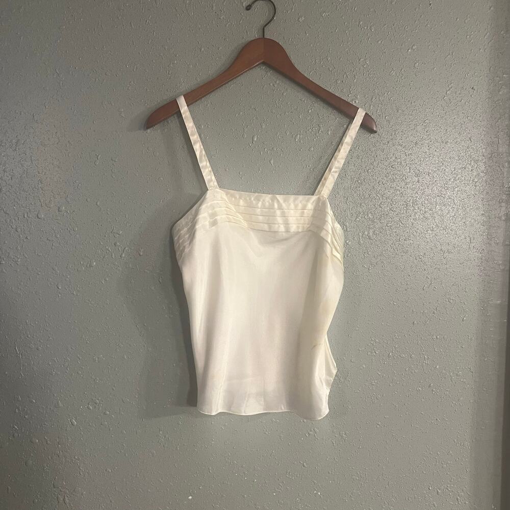 Vtg Lucie Anne II Women’s Camisole Slip Top lingerie white old money workwear